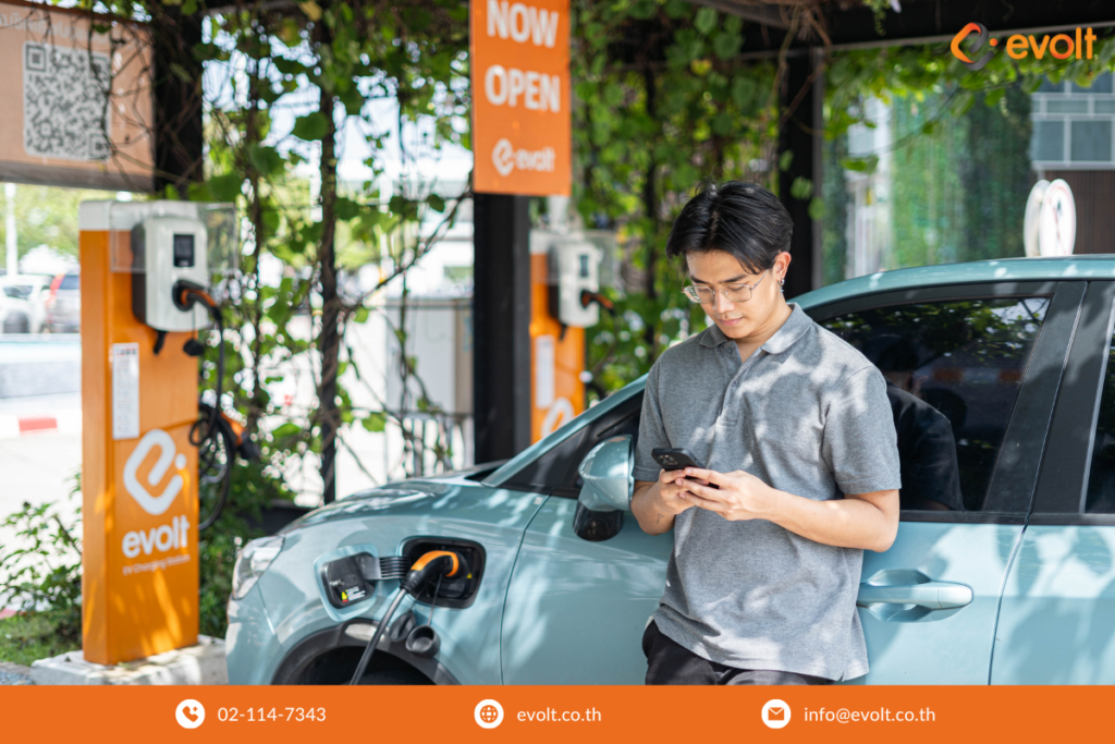 ชาร์จไฟที่สถานีชาร์จรถยนต์ไฟฟ้า Evolt ได้ทุกพื้นที่ทั่วไทย